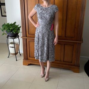 NWT Silver grey cocktail dress. Perfect for Mother of the Bride!!